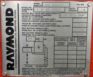 RAYMOND 4000Lbs. ELECTRIC POWER (SKU:TLT-1-21-122735)Customer