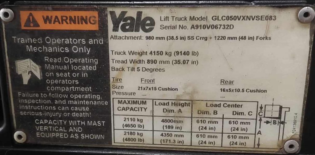 122883 YALE 5000