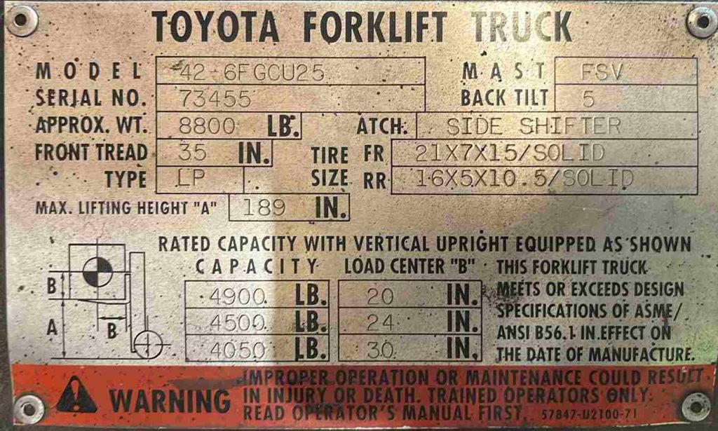 TOYOTA 5000Lbs. PROPANE POWER (SKU:TLT-0-24-122891)Customer