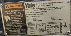 YALE 6000Lbs. PROPANE POWER (SKU:TLT-1-24-122899)Customer