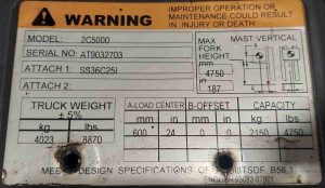 CATERPILLAR 5000Lbs. PROPANE POWER (SKU:TLT-0-24-122897)Customer