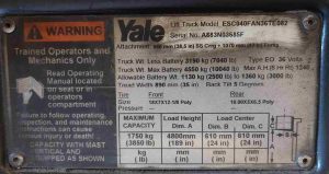 YALE 4000Lbs. ELECTRIC POWER (SKU:TLT-1-20-122520)Customer