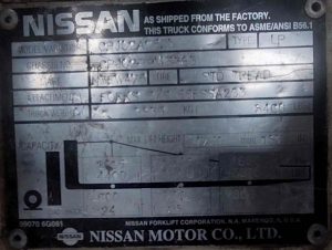 NISSAN 5000LBS. PROPANE POWER (SKU: TLT-1-24-122929)Customer